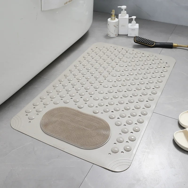 Non-Slip Transparent Shower Mat with Foot Scrubber for Safety - view 7
