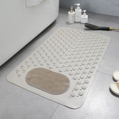 Non-Slip Transparent Shower Mat with Foot Scrubber for Safety - view 7