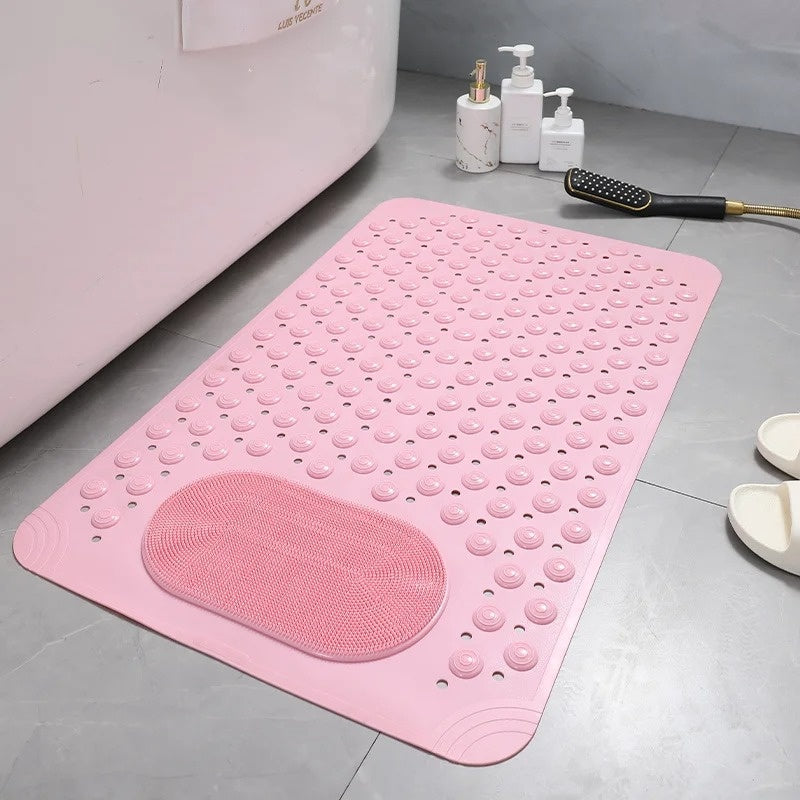 Non-Slip Transparent Shower Mat with Foot Scrubber for Safety - view 8