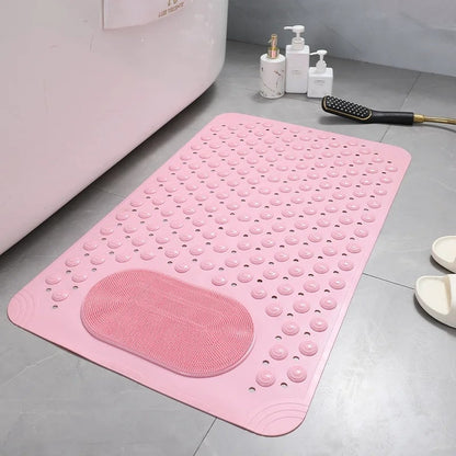 Non-Slip Transparent Shower Mat with Foot Scrubber for Safety - view 8