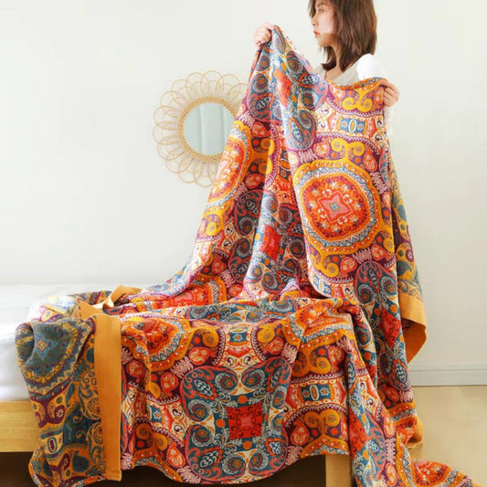 Reversible Cooling Throw – Boho Style for Bedroom or Living Room