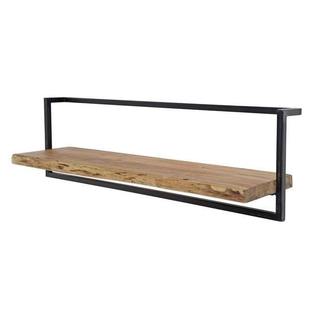 Vintage-Style Wall Shelf with Black Frame for Living Room - view 6
