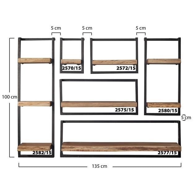 Vintage-Style Wall Shelf with Black Frame for Living Room - view 8