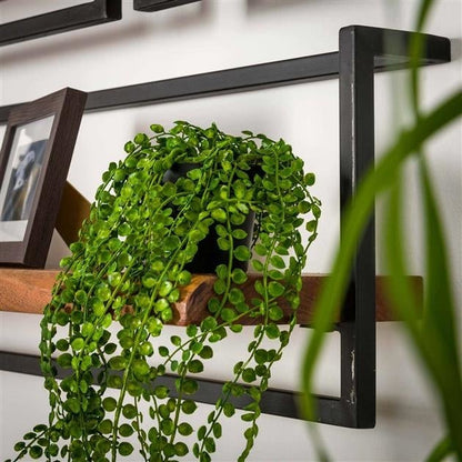 Vintage-Style Wall Shelf with Black Frame for Living Room - view 5