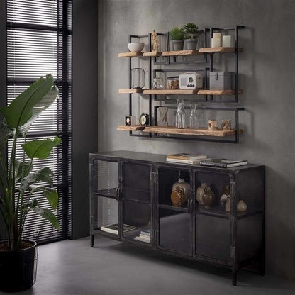 Vintage-Style Wall Shelf with Black Frame for Living Room - view 10