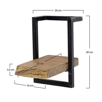 Vintage-Style Wall Shelf with Black Frame for Living Room - view 20