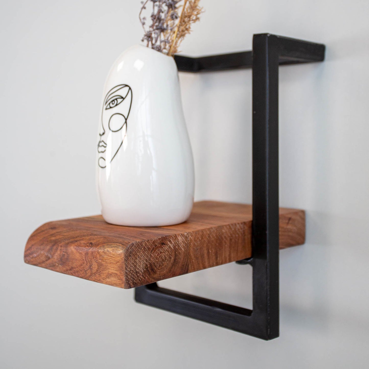 Vintage-Style Wall Shelf with Black Frame for Living Room - view 17