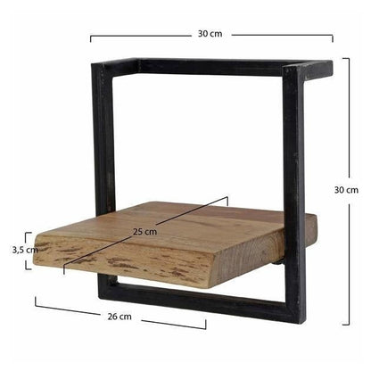 Vintage-Style Wall Shelf with Black Frame for Living Room - view 34