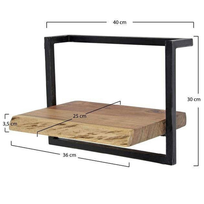 Vintage-Style Wall Shelf with Black Frame for Living Room - view 40