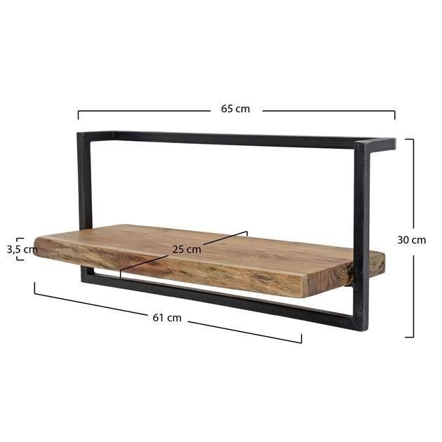 Vintage-Style Wall Shelf with Black Frame for Living Room - view 46