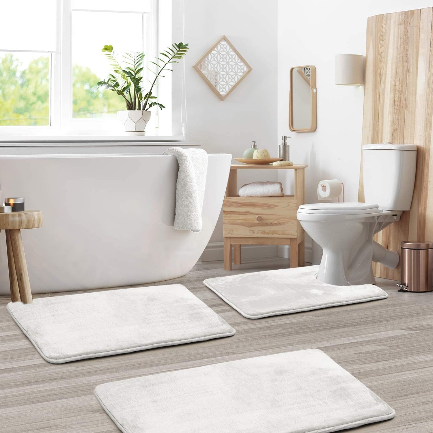 Memory Foam Bath Mat Set – Soft Velvet, Non-Slip for Bathroom – view 7