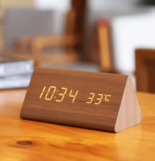 Minimalist LED Clock with Tap Activation for Desk or Nightstand