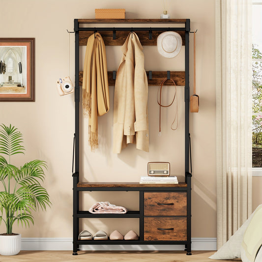 Coat Rack with Bench – Multifunctional Entryway Storage