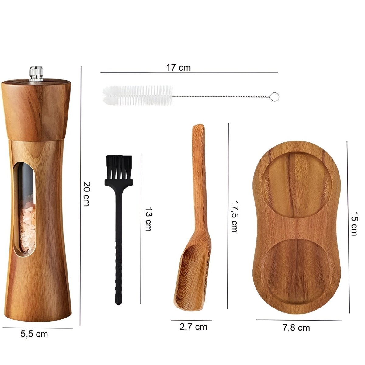 Salt and Pepper Grinder Set with Adjustable Grind Settings - view 6