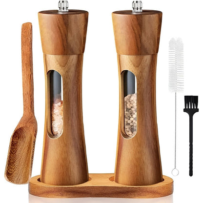 Salt and Pepper Grinder Set with Adjustable Grind Settings - view 2